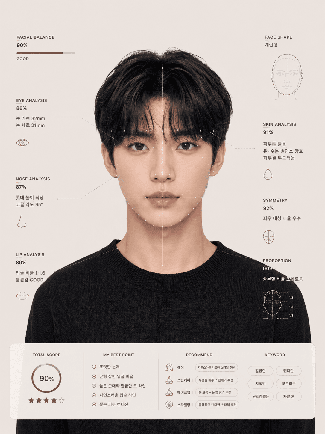 정밀 얼굴 분위기 분석 예시