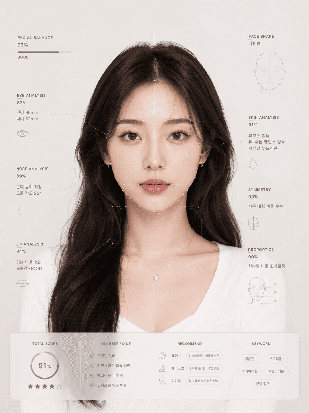 정밀 얼굴 분위기 분석 예시
