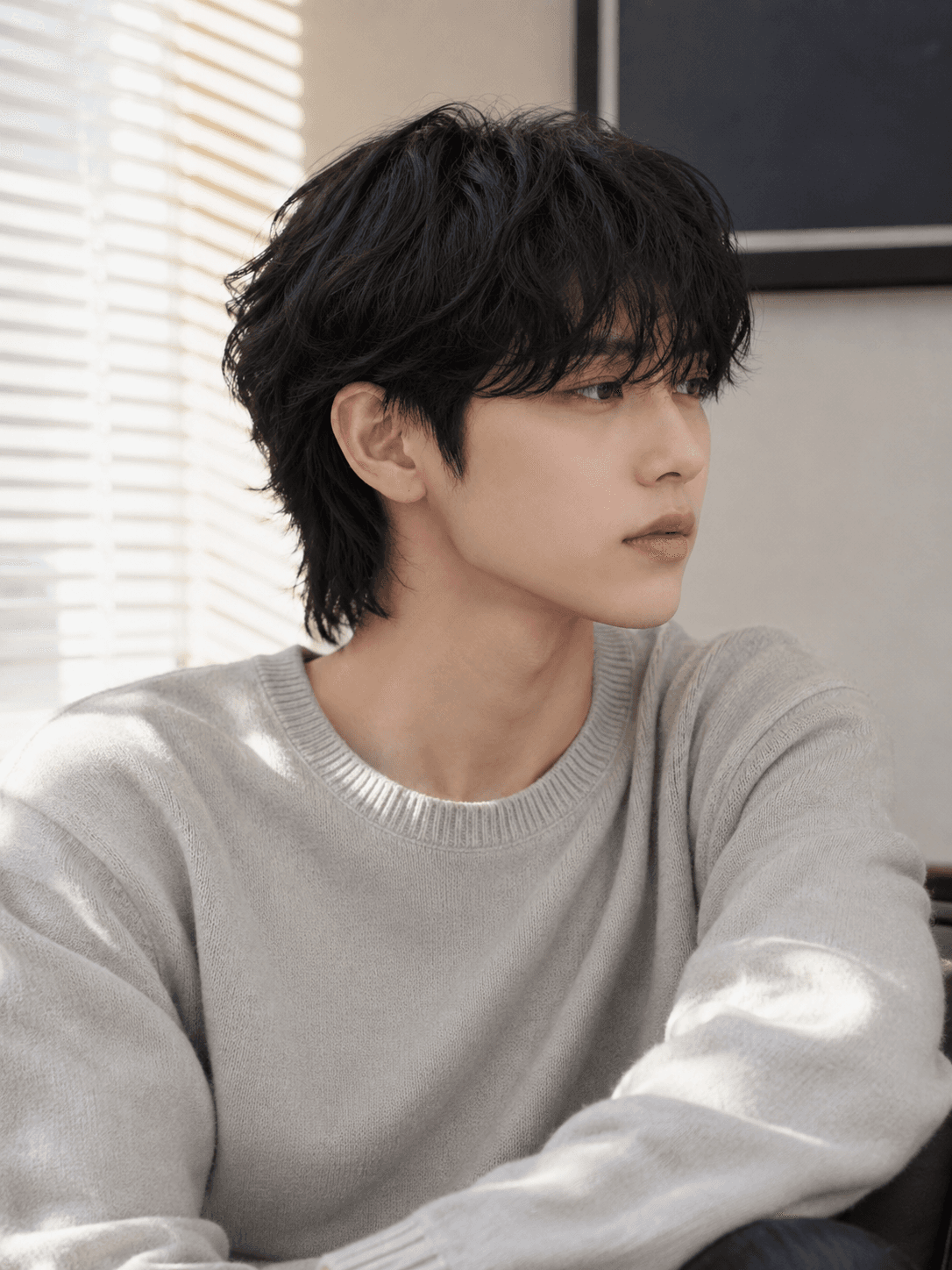 #미디엄울프컷